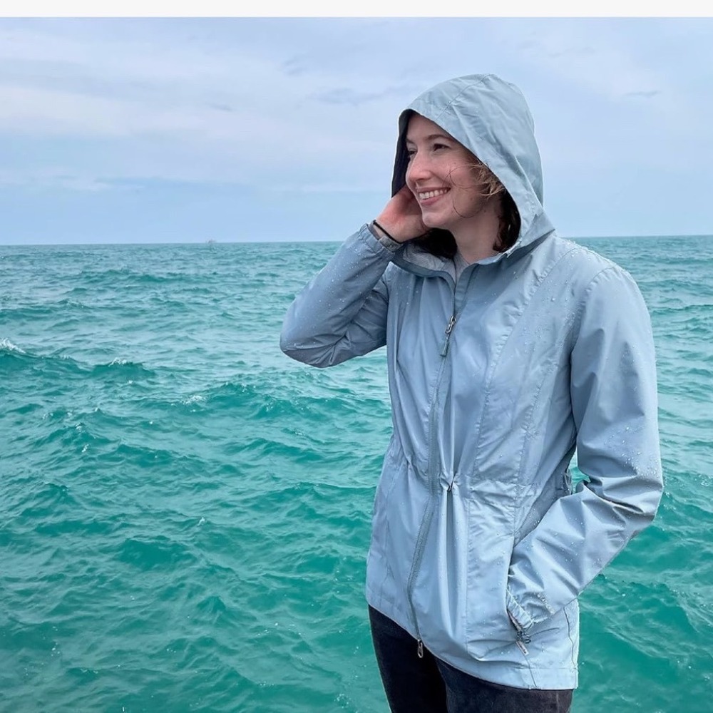 Avalanche Outdoor Supply Co Weather Shield Rain Jacket Blue Gray Women Small
